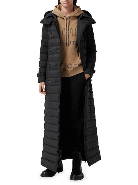 Burberry Arniston Long Double Breasted Puffer Trench Coat